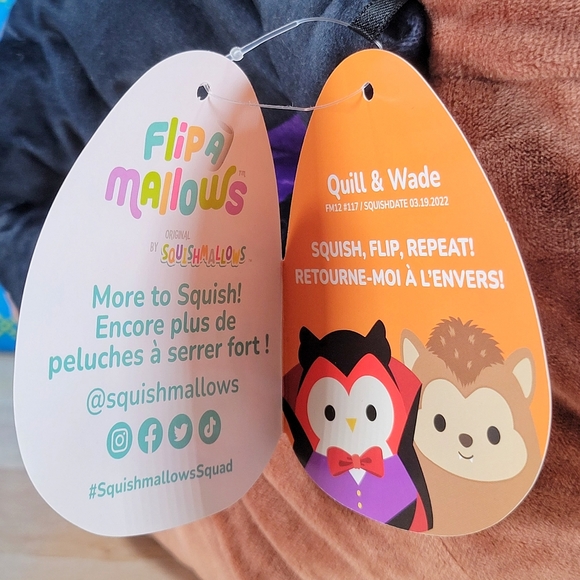 Squishmallow Quill the Vampire & Wade the Werewolf 12" Halloween Flipamallow NWT - Picture 8 of 8